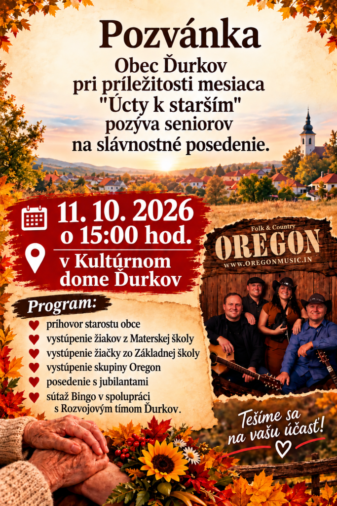 Pozvánka - Úcta k&nbsp;starším