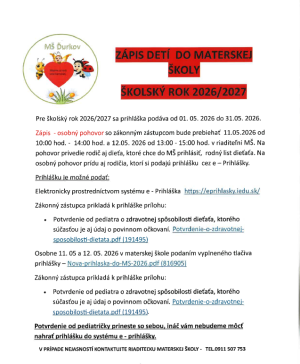 Zápis do MŠ